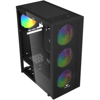 Корпус Wintek Magic L204-B-M TG, ATX/<wbr>Micro ATX, USB1*3.0/<wbr>1*2.0, 0.45mm, 4*12cm FRGB fan, чёрный - Metoo (3)