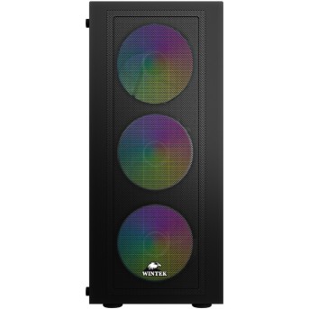Корпус Wintek Magic L204-B-M TG, ATX/<wbr>Micro ATX, USB1*3.0/<wbr>1*2.0, 0.45mm, 4*12cm FRGB fan, чёрный - Metoo (2)