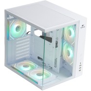 Корпус Wintek Cube Pro V909-W TG, ATX, USB 1*3.0/2*2.0, 5*12cm ARGB PWM (контр. + пульт д/у), белый