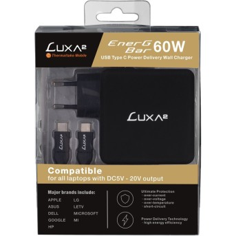Блок питания для ноутбука Thermaltake LUXA2 EnerG Bar, 60W, USB-C, PO-UBC-PC60BK-01 - Metoo (3)