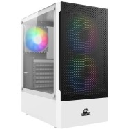 Корпус Wintek Shadow PRO 801 W-M TG, ATX, USB 1*3.0/2*2.0, HD-Audio+Mic, 2*14cm+1*12cm ARGB fan (без контроллера), белый