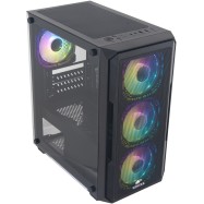 Корпус Wintek , Micro ATX, USB 1*3.0/2*2.0, HD+Mic, 0,45mm, 4*12cm RGB, чёрный