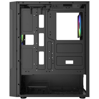 Корпус Wintek Shadow PRO 801 B-M TG, ATX, USB 1*3.0/<wbr>2*2.0, HD-Audio+Mic, 2*14cm+1*12cm ARGB fan (без контроллера), чёрный - Metoo (5)