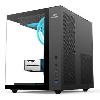 Корпус Wintek Cube Pro V909-B TG, ATX, USB 1*3.0/<wbr>2*2.0, 5*12cm ARGB PWM (контр. + пульт д/<wbr>у), чёрный - Metoo (2)