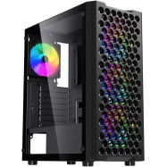 Корпус Wintek , ATX/Micro ATX, USB 1*3.0/2*2.0, HD-Audio+Mic, 4*12cm ARGB fan, черный