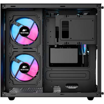 Корпус Wintek Aquarium H101-B TG, mATX, USB 1*3.0/<wbr>1*2.0, 5*12cm ARGB PWM (контр. + пульт д/<wbr>у), чёрный - Metoo (4)
