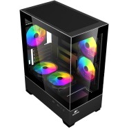 Корпус Wintek Castle F355-B TG, ATX/Micro ATX, USB 1*3.0/2*2.0, HD-Audio+Mic, 5*12cm ARGB fan+contr