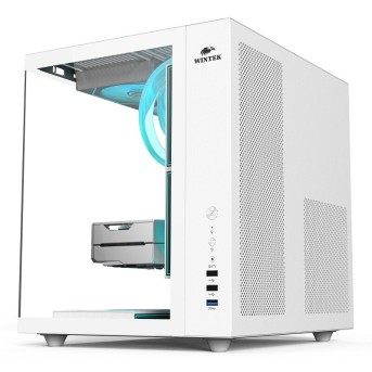 Корпус Wintek Cube Pro V909-W TG, ATX, USB 1*3.0/<wbr>2*2.0, 5*12cm ARGB PWM (контр. + пульт д/<wbr>у), белый - Metoo (4)