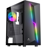 Корпус Wintek , ATX/Micro ATX, USB 1*3.0/2*2.0, HD-Audio+Mic, 1*12cm ARGB fan, чер