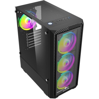Корпус Wintek LC Musson 8020-B TG, ATX/<wbr>Micro ATX, USB 1*3.0/<wbr>2*2.0, HD+Mic, 0,45mm, 4*12cm RGB fan, чёрный - Metoo (3)