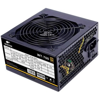 Блок питания Wintek WT-700, 700W, APFC, 20+4, 1*P8 (4+4), 2*P6+2, 6*SATA, 4*MOLEX, 80+ Bronze, black - Metoo (1)