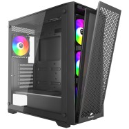 Корпус Wintek Andromeda MAX P193-M-B TG, ATX, USB 2*3.0/1*2.0, HD+Mic, 0,5mm, 4*12cm RGB, Black