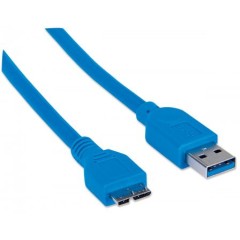 Кабель Manhattan USB 3.0 A(M) - micro B(M) 2м Синий