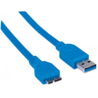 Кабель Manhattan USB 3.0 A(M) - micro B(M) 2м Синий - Metoo (1)