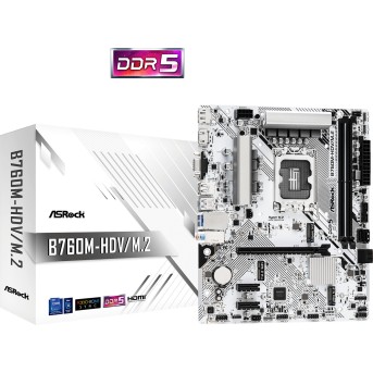 Материнская плата ASRock B760M-HDV/<wbr>M.2 LGA1700 2xDDR5 4xSATA RAID M.2 VGA HDMI DP mATX - Metoo (1)