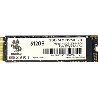 Твердотельный накопитель 512GB SSD NOMAD M.2 2280 PCIe3.0 NVMe R2840MB/<wbr>s W1360MB/<wbr>s NMD512GNV3-O - Metoo (1)