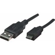 Кабель Manhattan USB 2.0, A (M) - Micro-B (M), черный, 0,5 м 325677