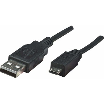 Кабель Manhattan USB 2.0, A (M) - Micro-B (M), черный, 0,5 м 325677 - Metoo (1)