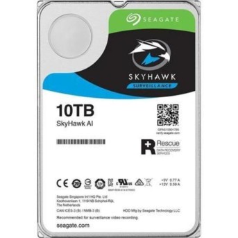 Жесткий диск для видеонаблюдения 10Tb Seagate SkyHawk AI 256Mb 7200rpm SATA3 3.5" ST10000VE001 - Metoo (1)