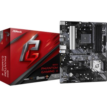 Материнская плата ASRock B550 PHANTOM GAMING 4 AM4 4xDDR4 6xSATA3 2xM.2 HDMI ATX - Metoo (1)