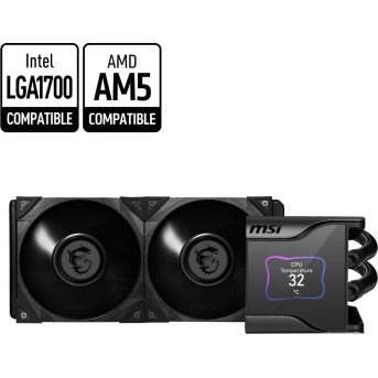 Водяное охлаждение для CPU MSI MEG CORELIQUID S280. Socket Intel/<wbr>AMD, 4pin, Fan 2x120см - Metoo (1)