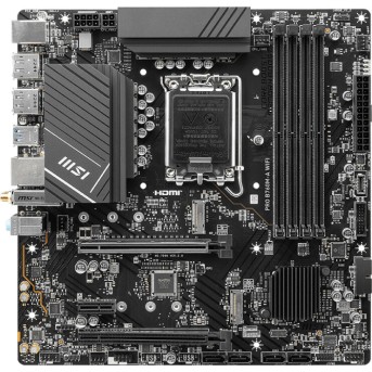 Материнская плата MSI PRO B760M-A WIFI LGA1700 4xDDR5 4xSATA3 RAID 2xM.2 2xHDMI 2xDP mATX - Metoo (5)