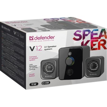 Активная акустическая 2.1 система Defender V12. Питание от USB. Светодиодная подсветка. - Metoo (2)