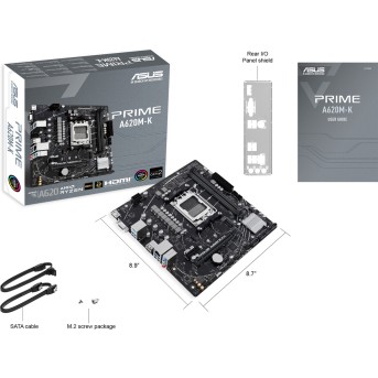 Материнская плата ASUS PRIME A620M-K AMD A620 AM5 2xDDR5 4xSATA3 RAID M.2 D-Sub HDMI mATX - Metoo (2)