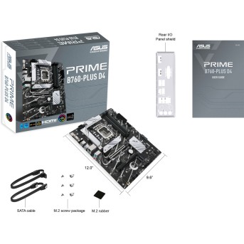 Материнская плата ASUS PRIME B760-PLUS D4, LGA1700 4xDDR4 4xSATA3 3xM.2 RAID VGA HDMI DP ATX - Metoo (2)
