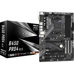 Материнская плата ASRock B450 PRO4 R2.0 AM4 4xDDR4 6xSATA3 1xUM.2 1xM.2 D-Sub+HDMI+DP ATX