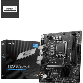 Материнская плата MSI PRO B760M-E LGA1700 2xDDR5 4xSATA3 M.2 VGA HDMI mATX - Metoo (1)