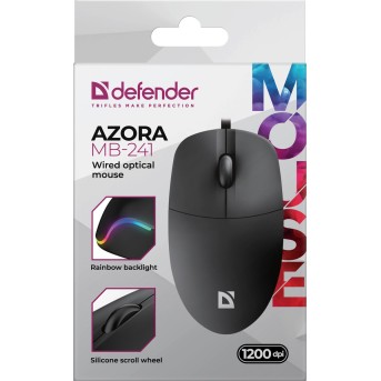 Мышь Defender Azora MB-241 черный - Metoo (2)