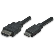 Кабель Manhattan 3D Mini HDMI(M) - HDMI (M) Black 1.8м