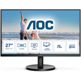 Монитор 27" AOC Q27B3MA/<wbr>01 VA 2560x1440 75Hz 4ms 250cd/<wbr>m 4000:1 2xHDMI 2xDP 2x2W - Metoo (1)