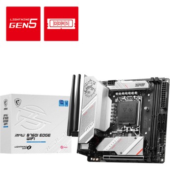 Материнская плата MSI MPG B760I EDGE WIFI LGA1700 2xDDR5 4xSATA3 2xM.2 HDMI DP M-ITX - Metoo (1)