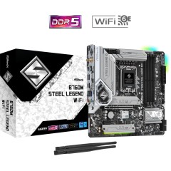 Материнская плата ASRock B760M STEEL LEGEND WIFI LGA1700 4xDDR5 4xSATA RAID 3xM.2 HDMI DP eDP mATX