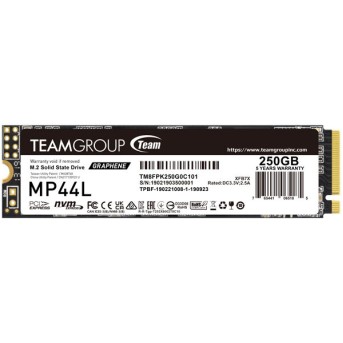 Твердотельный накопитель 250GB SSD TeamGroup MP44L PCIe 4.0 R4650Mb/<wbr>s, W1900MB/<wbr>s TM8FPK250G0C101 - Metoo (1)