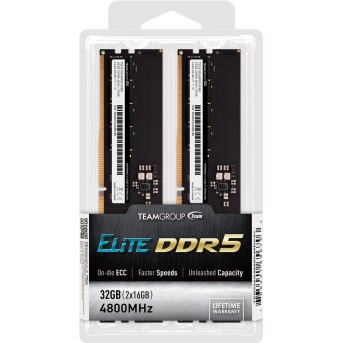 Оперативная память 32GB Kit (2x16GB) 4800MHz DDR5 Team Group ELITE PC5-38400 TED532G4800C40DC01 - Metoo (2)