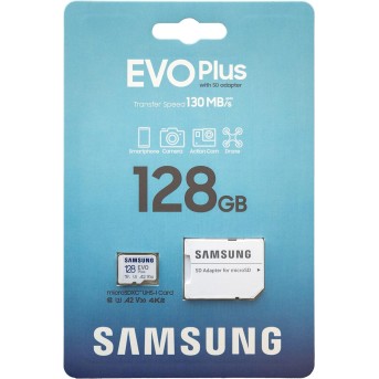 Карта памяти 128GB Samsung EVO Plus microSDXC+Adapter, Class 10, MB-MC128KA/<wbr>EU - Metoo (5)