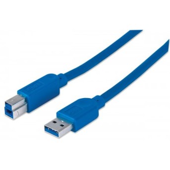 Кабель Manhattan USB 3.0 A(M) - B(M) 2м Синий - Metoo (1)