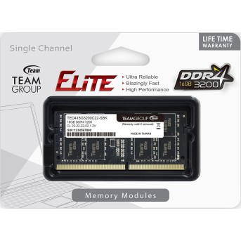 Оперативная память для ноутбука 16GB DDR4 3200Mhz Team Group ELITE SO-DIMM TED416G3200C22-S01 - Metoo (1)