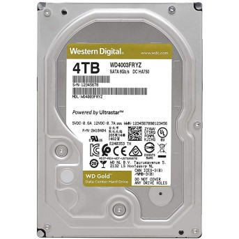 Жесткий диск повышенной надежности HDD 4Tb Western Digital GOLD WD4003FRYZ SATA3 3,5" 7200rpm 256Mb - Metoo (1)