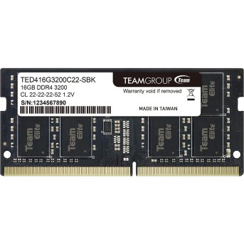 Оперативная память для ноутбука 16GB DDR4 3200Mhz Team Group ELITE SO-DIMM TED416G3200C22-S01 - Metoo (2)