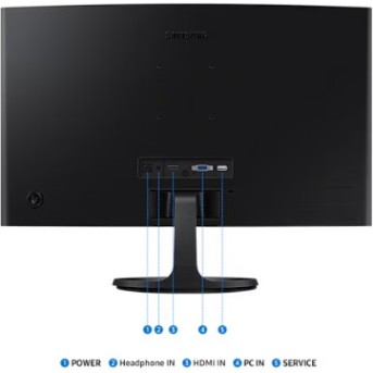 Монитор 24" SAMSUNG LS24D364GAIXCI VA 1920x1080 R1800 100Hz 4мс 250кд/<wbr>м2 1xHDMI 1xD-Sub Черный - Metoo (4)