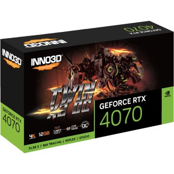 Видеокарта Inno3D GeForce RTX4070 Twin X2 OC, 12G GDDR6X 192-bit HDMI 3xDP N40702-126XX-185252N - Metoo (2)