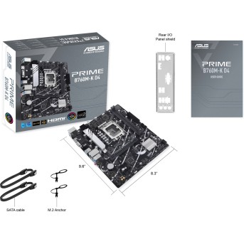 Материнская плата ASUS PRIME B760M-K D4, LGA1700 2xDDR4 4xSATA3 2xM.2 RAID VGA HDMI mATX - Metoo (2)