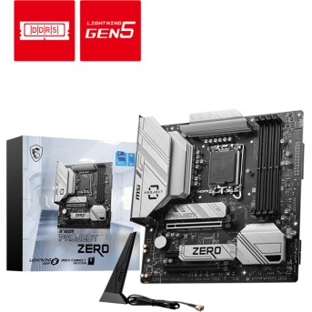 Материнская плата MSI B760M PROJECT ZERO LGA1700 B760 4xDDR5 4xSATA3 RAID 2xM.2 HDMI DP mATX - Metoo (1)