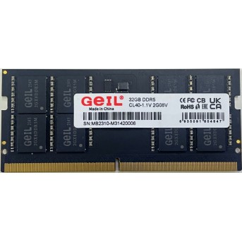 Оперативная память для ноутбука 16GB GEIL 5200MHz DDR5 SO-DIMM PC5-41600 GS516GB5200C42S Bulk - Metoo (1)