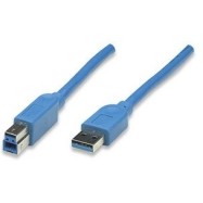 Кабель Manhattan USB 3.0 A(M) - B(M) 3м Синий