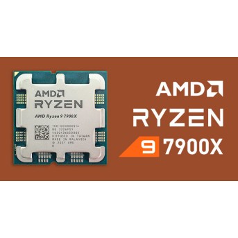 Процессор AMD Ryzen 9 7900X 4,7Гц (5,6ГГц Turbo) 12С/<wbr>24T 64MB L3 170W-230W AM5 OEM - Metoo (1)